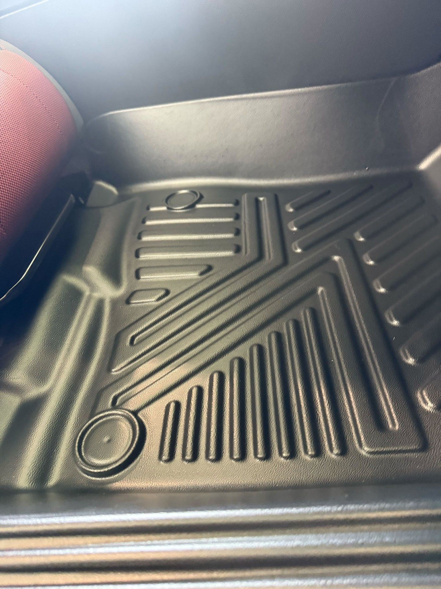 Honda civic hybrid car floor mat with geometric pattern on a car interior